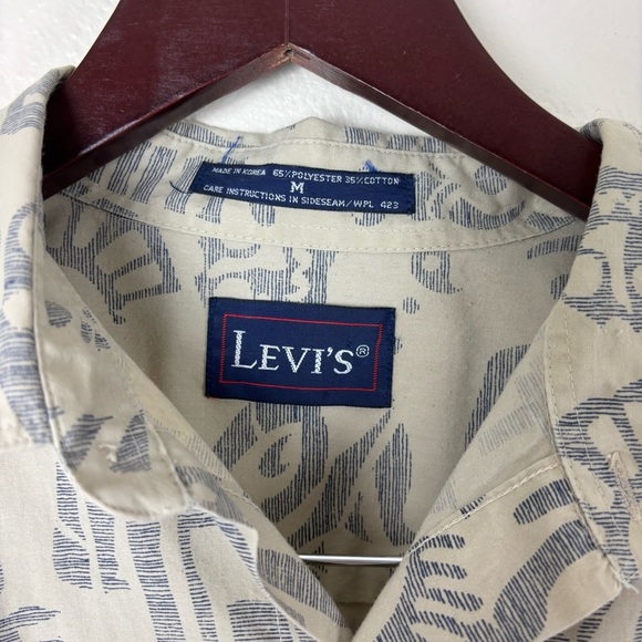 Vintage Levi’s Traditional Print Tropical Button Up Shirt Men’s Size Medium - Picture 3 of 5